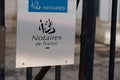 Notaires de france french office entrance board text brand and sign logo notary french