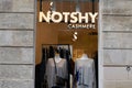 Notshy cashmere logo and text sign on shop fashion casua wear brand