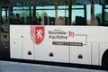 Nouvelle aqutaine sign text and logo bran on side bus regional transport from region