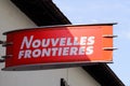 nouvelles frontieres logo and text sign front of travel agents store in street Royalty Free Stock Photo