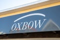 oxbow french store sign text and logo brand on facade entrance of sport clothing Royalty Free Stock Photo
