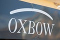 Oxbow text sign store and logo brand on facade windows shop Royalty Free Stock Photo