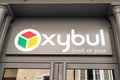 Oxybul eveil et jeux brand logo and text sign front of boutique child toys shop for