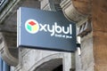 Oxybul eveil et jeux logo and text sign front of toys store for kids and babies shop