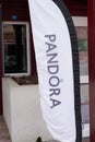 Pandora shop brand logo and sign text on flag facade entrance fashion front store