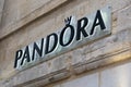 Bordeaux , Aquitaine / France - 11 30 2019 : Pandora sign logo store Danish shop jewelry chain luxury fashion