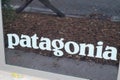 Patagonia logo and sign above the entrance to the store