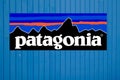Patagonia sign brand and text logo of American brand of outdoor fashion sportswear and