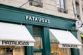 Pataugas logo brand and text sign front entrance facade footwear store tradition