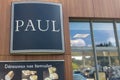 paul text shop sign brand and logo on entrance chain facade french bakery pastry store