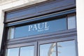 Paul text shop sign and brand logo on facade french bakery take away store