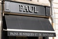 Paul text shop sign and brand logo of french bakery take away store