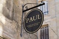 Paul text sign and brand logo of french bakery pastry shop and fastfood restaurant
