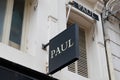 Paul text sign and logo brand of french bakery store and fast food restaurant