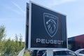 Peugeot new dealership car sign logo and brand text French automobile