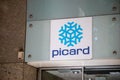 picard logo brand facade and text sign wall store frozen products shop French food
