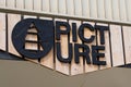 Picture boutique brand logo and sign text on wall wooden facade store