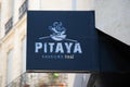 pitaya logo sign and brand text french facade thai street restaurant takeaway food