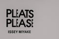 Pleats please issey miyake logo brand and sign text front facade store fashion trend