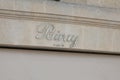 poiray paris brand text facade store signage and logo sign on shop wall entrance