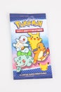 Pokemon logo brand and text sign trading card packaging blister