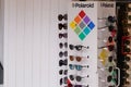 Polaroid polarized optical glasses logo text and brand sign American company consumer