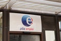 Pole emploi text and sign logo on building government agency of french registers