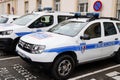 Police municipale duster dacia white car police official vehicle french with logo