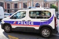 Police municipale french with stickers logo sign text on side van peugeot partner guau
