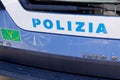 Polizia police Italian sign text logo sticker on car