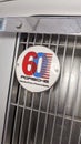 porsche emblem badge logo sign of 60 years sixties celebrating of passion in america