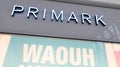 Primark sign text and logo brand front of shop affordable clothes store fashion Royalty Free Stock Photo