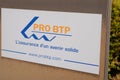 pro btp office logo sign of local agency of French mutual insurance company panel