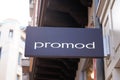 Promod logo sign and brand text on French shop chain for woman fashion store