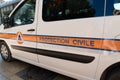 Bordeaux , Aquitaine / France - 11 13 2019 : Protection Civile van French securite civil car Royalty Free Stock Photo