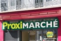 proxi marche supermarket logo and text sign front of shop of market group food retail