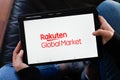 Bordeaux , Aquitaine / France - 12 04 2019 : RAKUTEN sign logo on screen tablet store Japanese electronic commerce shop internet