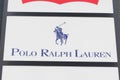 Ralph Lauren polo store sign text and logo of American fashion company clothing brand Royalty Free Stock Photo