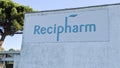 Recipharm logo and sign of Pharmaceutical outsourcing laboratory produce vaccine