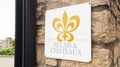 Relais & Chateaux logo brand and sign text on facade hotel and luxury restaurant