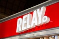 Relay brand text and logo sign shop French convenience store newspapers magazines