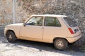 Renault 5 beige vintage retro car oldtimer r5 parked in street