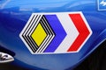 Renault brand sign and text logo vintage seventies 1970 race car automobiles french