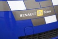 Bordeaux , Aquitaine / France - 10 14 2019 : Renault F1 team RS logo megane blue yellow Formula One Sport Team Royalty Free Stock Photo