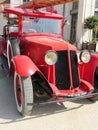 Renault fire truck old red car vintage retro vehicle Royalty Free Stock Photo
