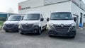 Renault master trafic van industrial commercial vehicles parked in trucks dealership