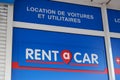 Rent a car logo brand and sign text store Mobility agency shop French car rental