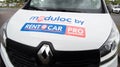 Rent a car pro moduloc logo brand and text sign on van truck of mobility agency French