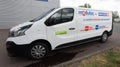 Rent a car pro moduloc text logo and brand sign on panel van truck of mobility agency