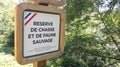 Reserve de chasse et de faune sauvage text sign and brand french logo means hunting